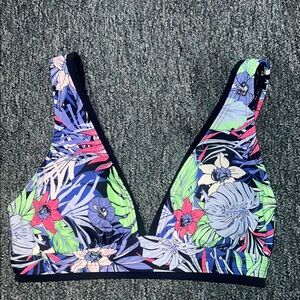 Tommy Hilfiger Monstera plant comfortable padded Blue and Green Bikini top bra